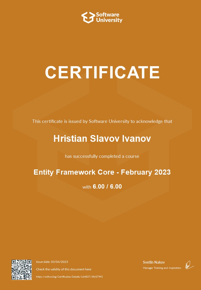 Hristian Ivanov - C# Developer and Creative Designer