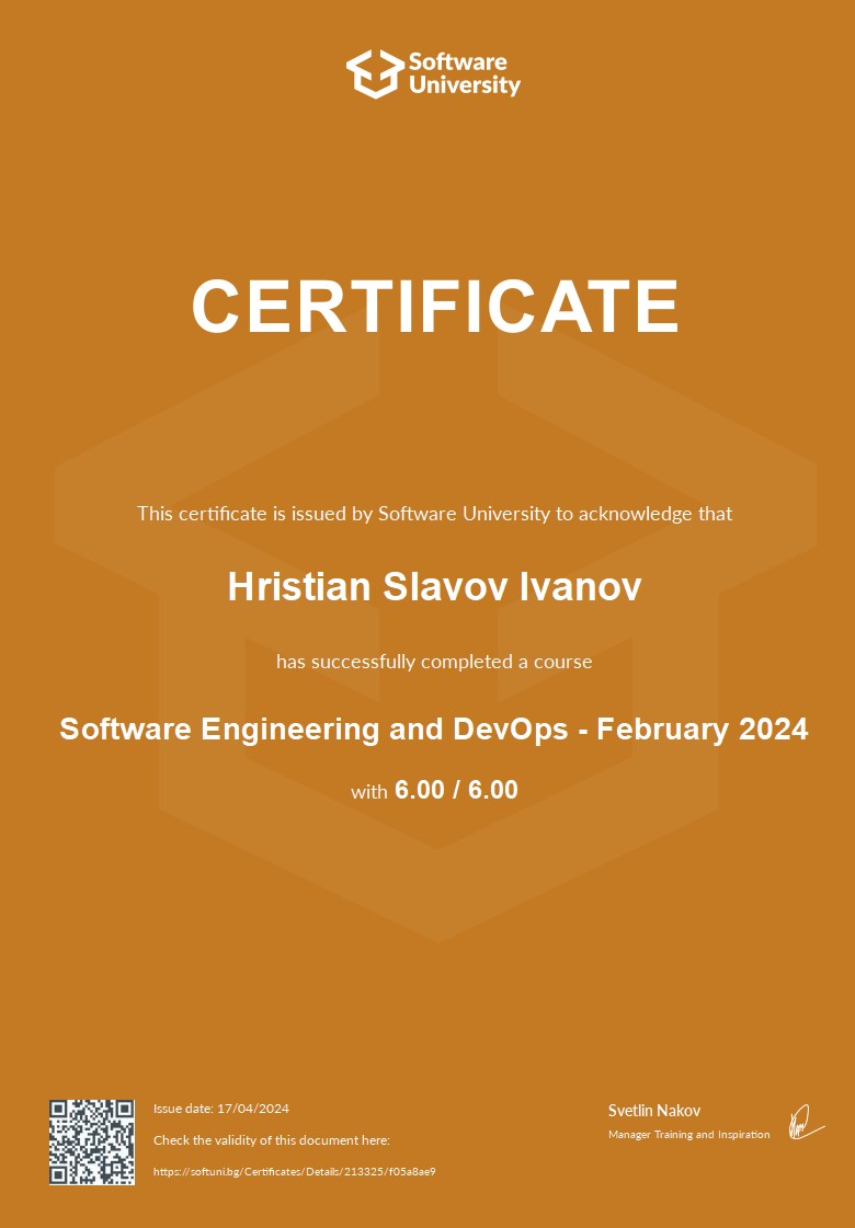 Hristian Ivanov - C# Developer and Creative Designer